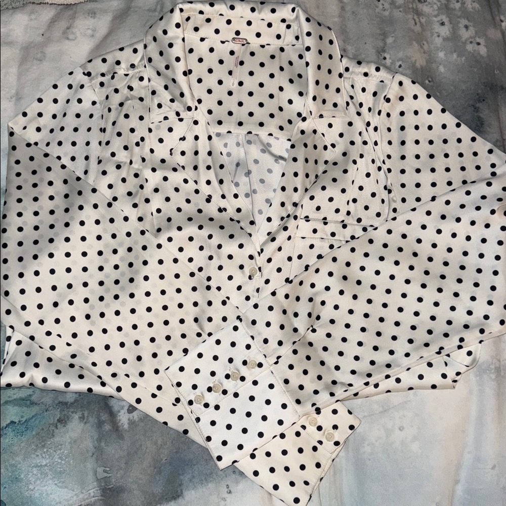 NWOT Free People Penny Polka Dot Top - Picture 5 of 8